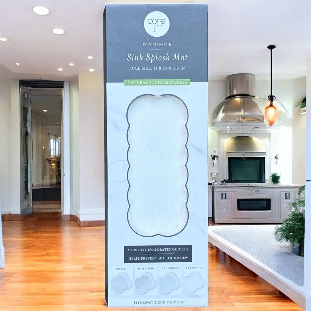 Core Home/Kitchen White Diatomite Stone Sink Splash Mat Dining Cleaning Eco